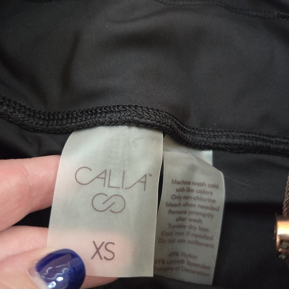 CALIA by Carrie Underwood PowerMove High Rise Knee Crop Leggings XS NEW Black - Picture 3 of 15